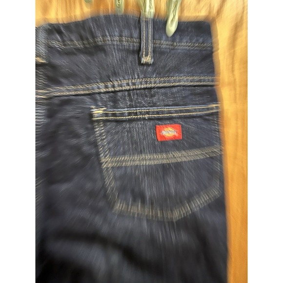 Dickies Women's Straight Leg Red Plaid Flannel Lined Denim Jeans Size 14 Tall - Picture 2 of 7